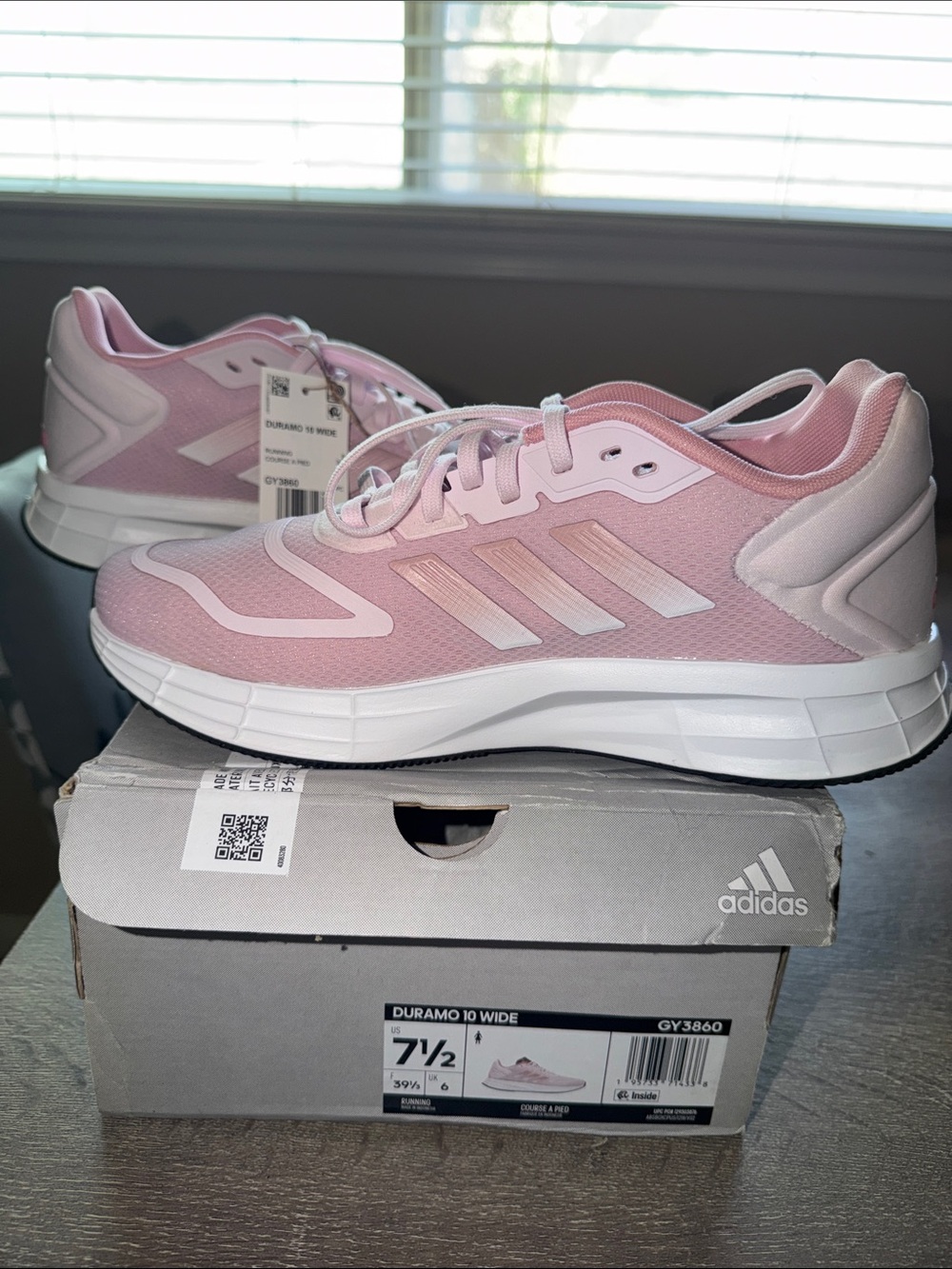 adidas Women's Pink Running Shoes size 7.5 Duramo 10 Wide